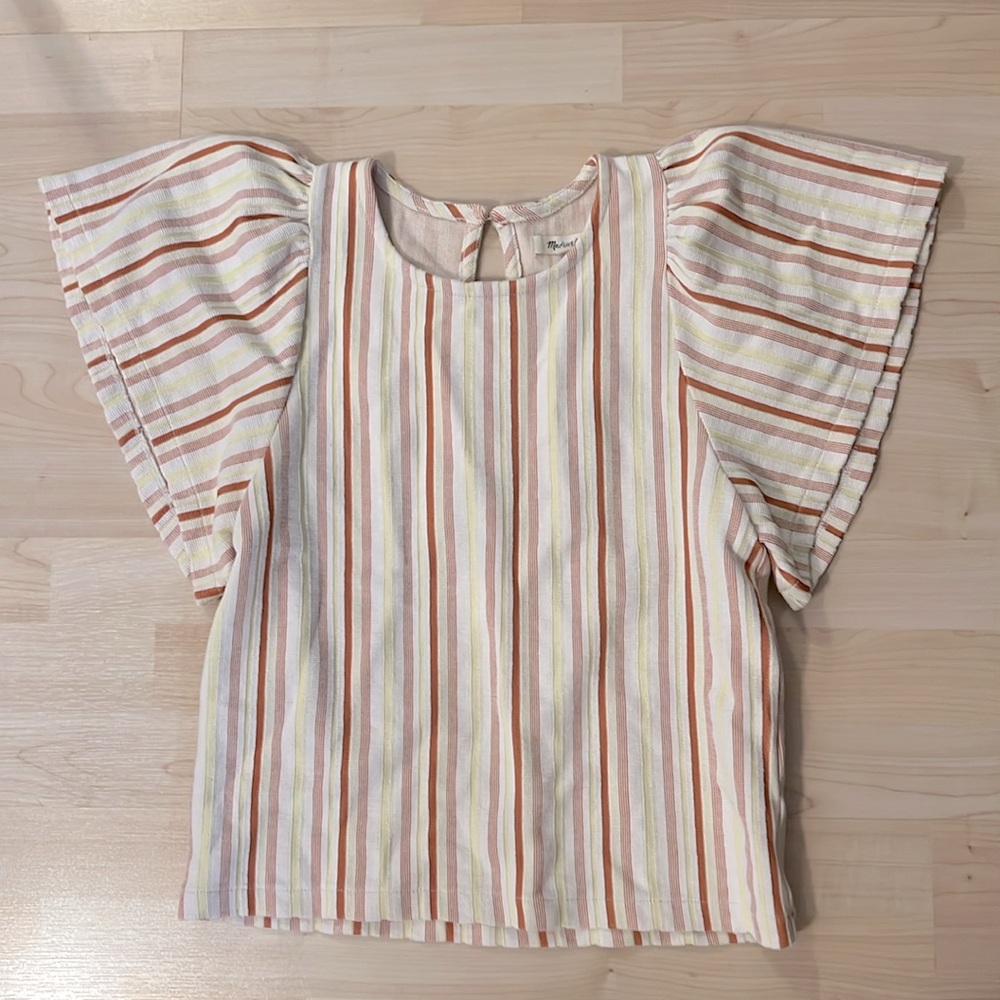 Madewell flutter sleeve blouse, xs
